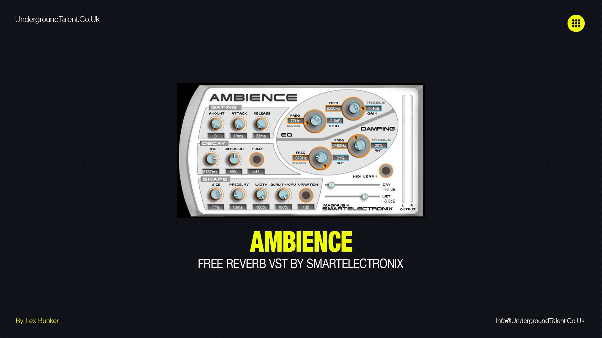 Ambience VST by Smartelectronix | Free Reverb VST