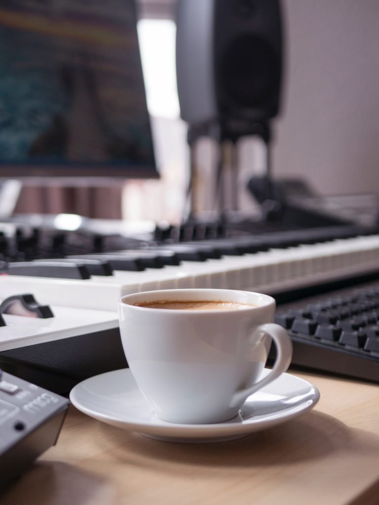 coffee in the home studio