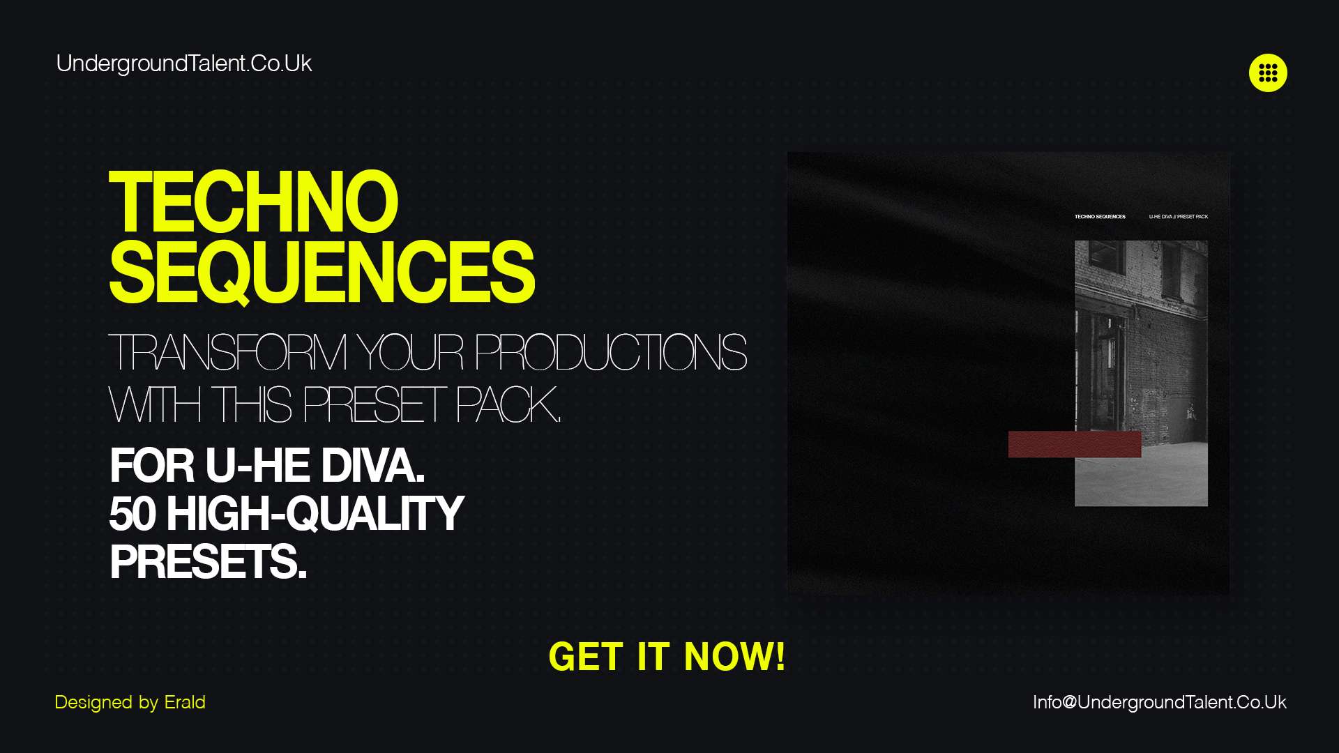 Techno Sequences by Erald | u-he Diva | Preset Pack