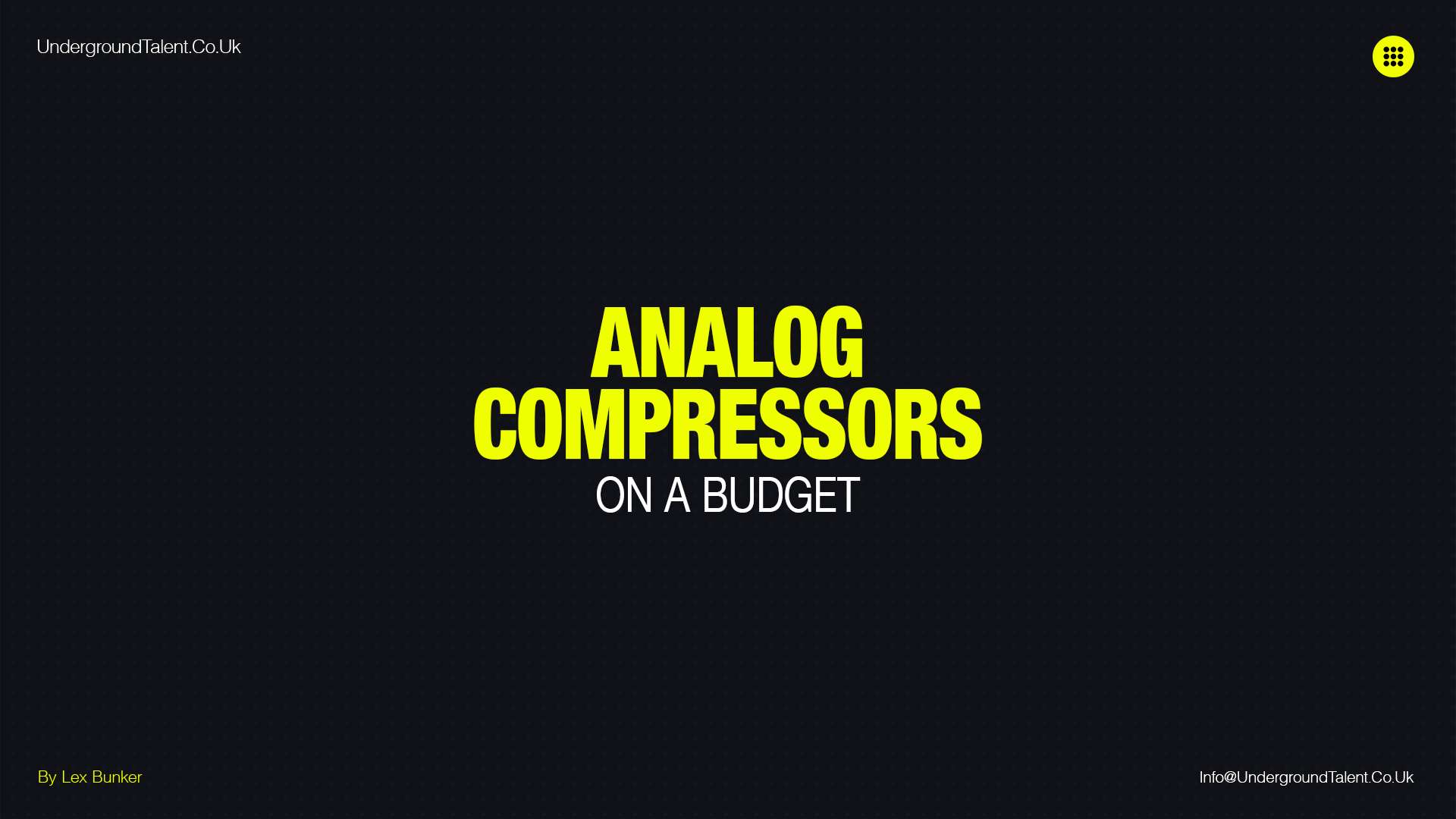 Analog Compressors On A Budget: 5 Choices to Consider