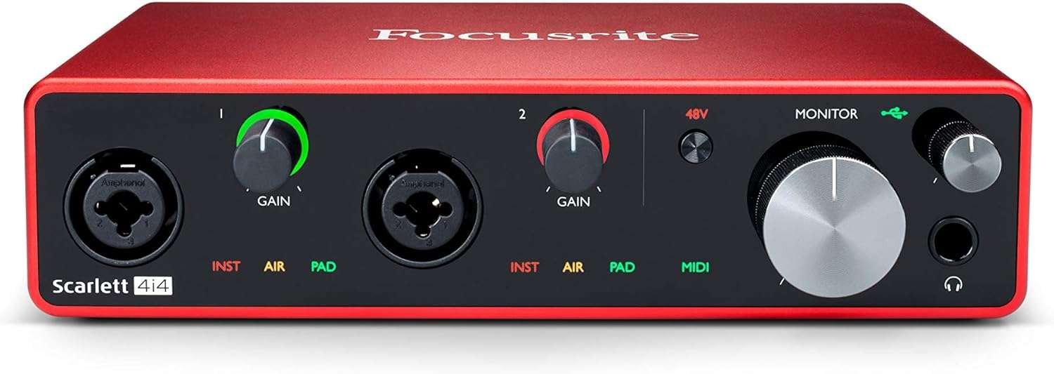 Focusrite Scarlett 4i4 3rd Gen USB Audio Interface for Recording, Songwriting, & Streaming
