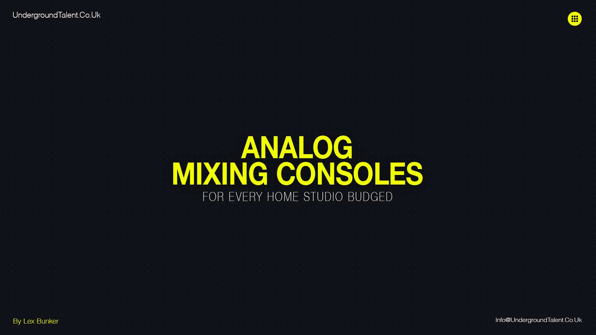 Best Analog Mixing Consoles for Home Studios