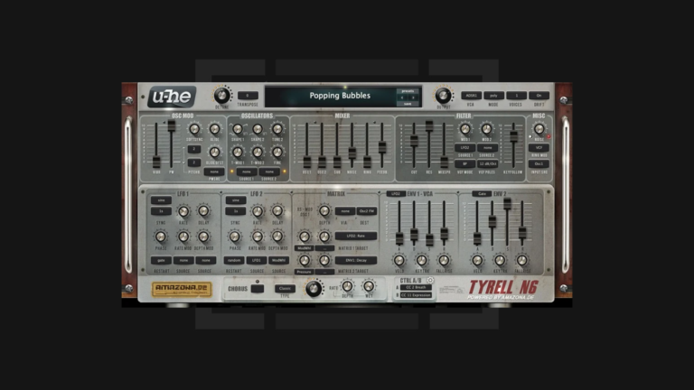 U-he Tyrell N6, free Synthesizer plugin
